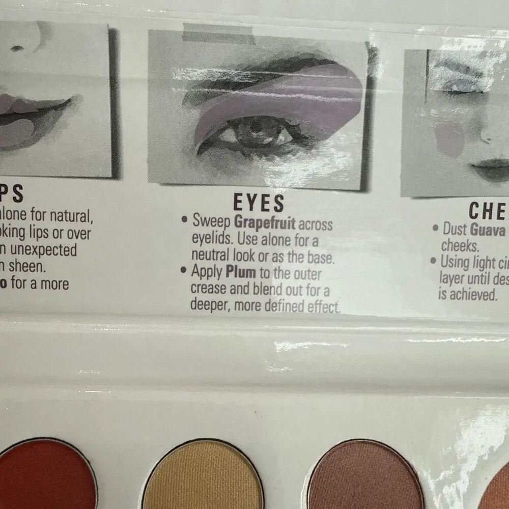Sheer Cover Studio NEW Lips Eyes Cheek Palette DISCONTINUED Grapefruit & Plum